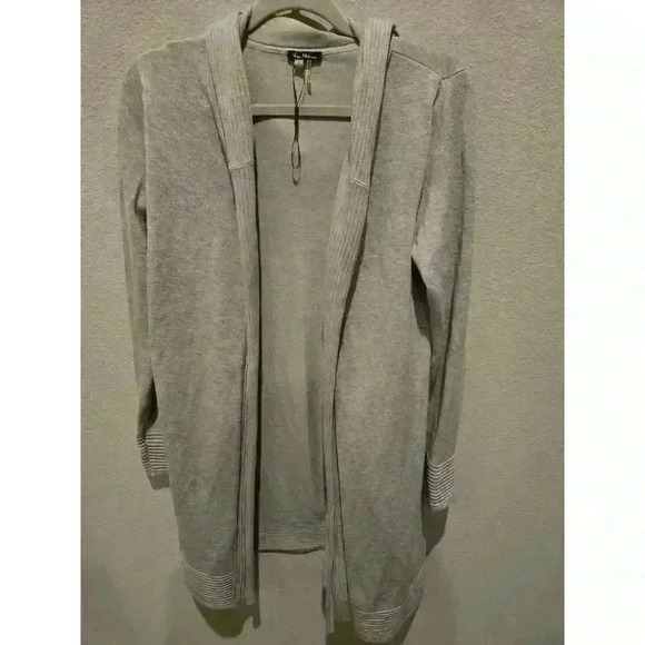 Vila Milano Women’s Hooded Cardigan Sweater Gray Size L Casual - Picture 1 of 10